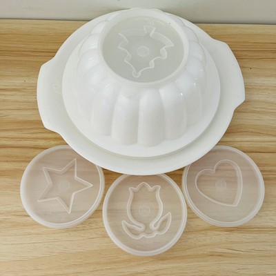 TUPPERWARE Retro Vintage Jelly Mould Jello Jel N Serve Small 4 Base Pattern Tray