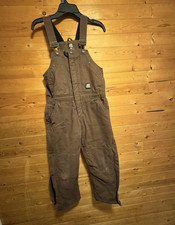 Berne Youth size Brown Insulated Bib Overalls Coveralls Workwear Size M