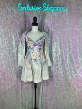 ZIMMERMANN Dawning Puff Sleeve Minidress Multi Hydrangea Sz AU1/US6 AUTH NWT