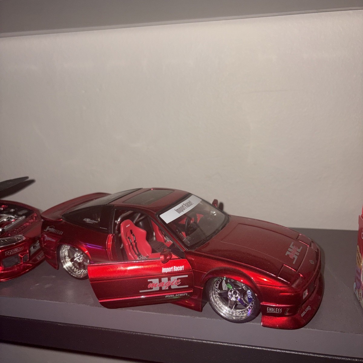 1/64 Jada Toys 240SX セット Jada Toys Nissan 240SX Import Racer Red Diecast Car Opening Doors