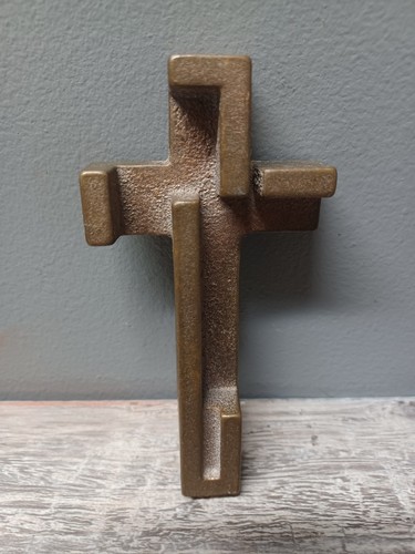Vintage Saint Francis Of Assisi Wood & Pewter Holy Water Holder Wall Hanger Lt - Picture 4 of 5