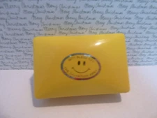 Vintage Salvation Army Yellow Smiley Face Tissue Box and Tissue Pack