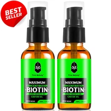 Beard Oil Maximum Thickening Biotin Castor Argan Jojoba Oils Growth 2 Pack US