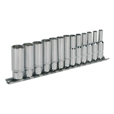 Image of Sealey Metric Socket Set 13pc 1/4"Sq Drive Deep WallDrive AK2692 