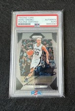 2017-18 Manu Ginobili Prizm On Card Auto Signed Card PSA Authentic Retirement