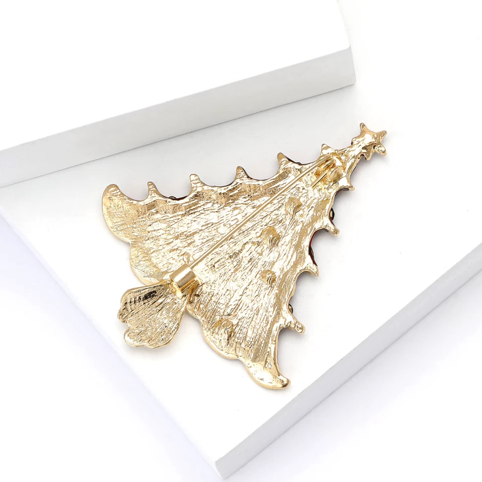 Рождественская елка брошь заколка — хрустальные стразы рождественский зимний праздничный подарок - Изображение 4 из 4