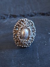 Poison Ring 925 Sterling Silver Pillbox Ring Vintage, Size P