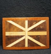 WJ05124 GOOD VINTAGE 1970s WOODEN PANELS UNISEX FASHION ARTWORK BELT BUCKLE