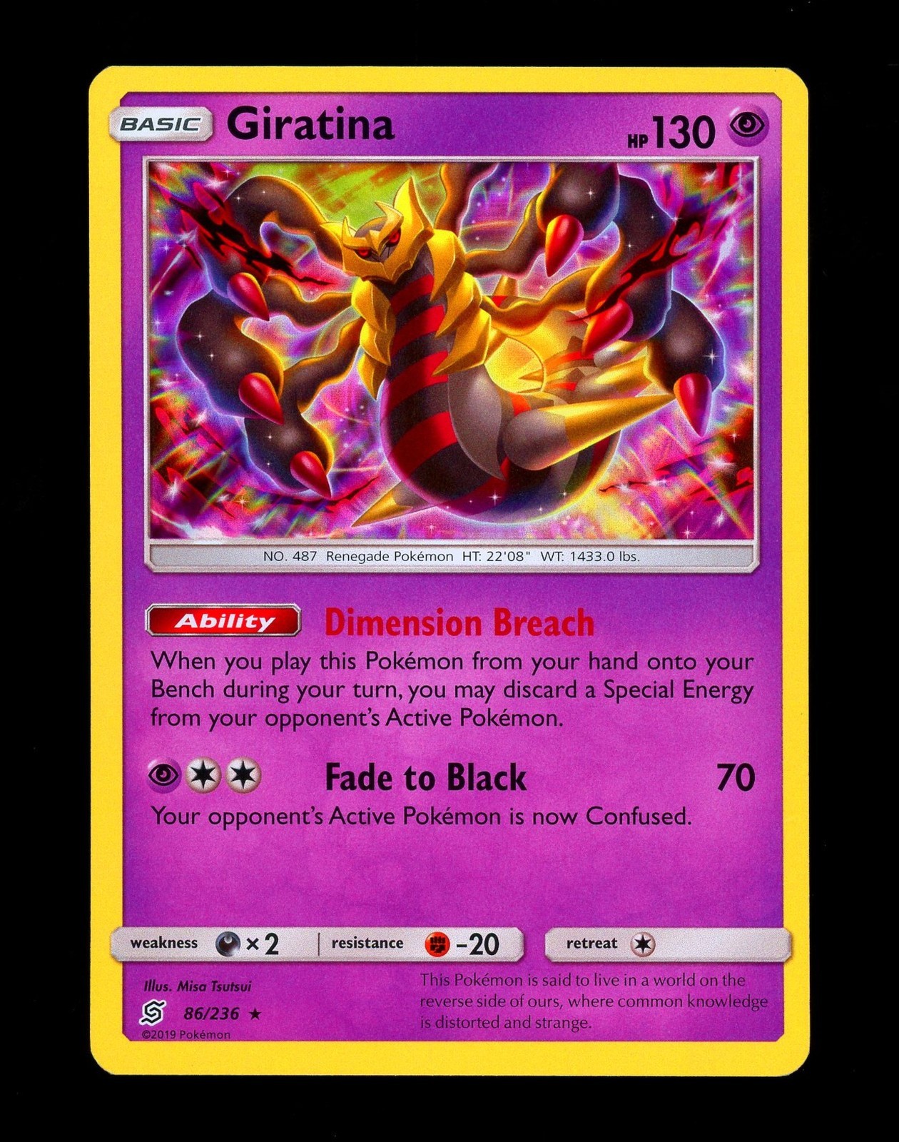 2019 Pokemon GIRATINA Unified Minds Set HOLO Foil Rare Sun & Moon Card 86/236 NM