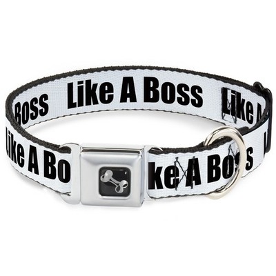 Dog Collar Bone LIKE A BOSS White/Black Small 9.5-13'' (US IMPORT)
