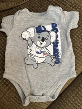 Los Angeles Dodgers MLB Gray Koala One Piece Outfit Bodysuit Baby 3/6 Months