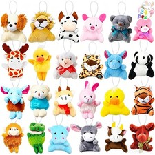 24 PCS Mini Plush Animal Toys, Small Stuffed Animals Plush Keychain Set for K...