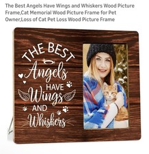 Memorial Cat/Dog Wood Picture Frame 10x8 Fits 4x6 Photo Brown Rectangle Pet Loss