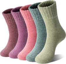 Wool Socks for Women Warm Winter Socks Knit Crew Calf Hiking Boot Sock Stocking 