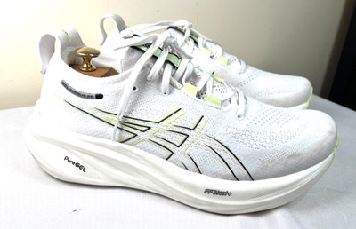 Sz 9 - ASICS Mens Gel Nimbus 26 1011B794 White Running Shoes Sneakers