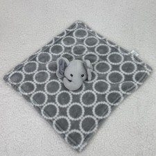 HB Lovey Elephant Gray Plush Security Blanket 14 X 14 In Polyester Boys