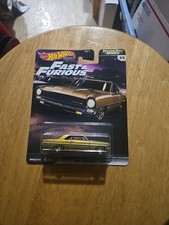 Hot Wheels '66 Chevy Nova Fast & Furious Motor City Muscle 1:64 Gold Diecast Car