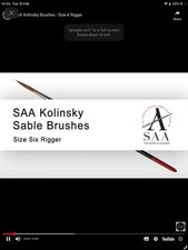 SAA KOLINSKY SABLE RIGGER Size 6 Unused New 2012 Rare Find Brush Professional