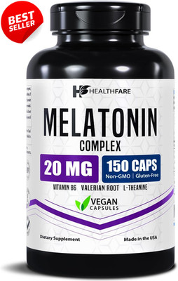 Melatonin 20mg Sleep Supplement L Theanine Valerian B6 150 Veg Caps - US