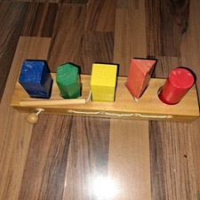 Motorik /fädel Klötze/Holz/bunt