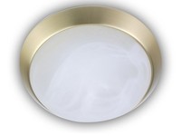 Decken Leuchte Rund Alabaster Zierring Messing Matt Ø 30Cm KüChenleuchte