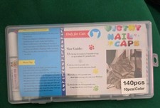 140 Pcs Cat Nail Caps Colorful Cat Soft Claws Nail Covers for Cat Claws, X SMALL