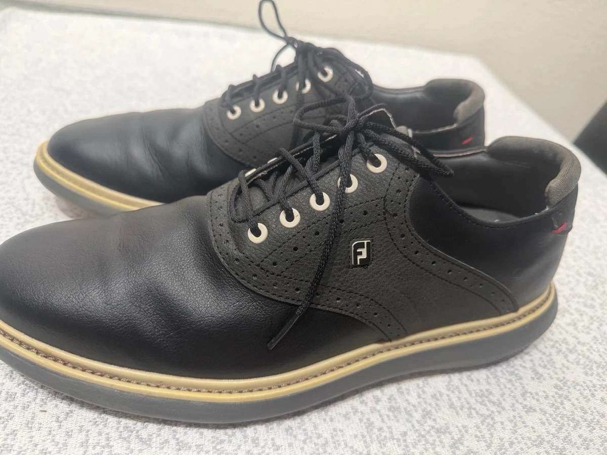 FootJoy Black Leather Men\'s Oxfords Golf Shoes. NWOB. FootJoy Black Golf Shoes for Men for sale | eBay main image 2
