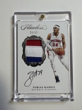 2016-17 Panini Flawless Signature Prime Materials SP-TH Tobias Harris /25 Piston