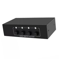 RCA L/R, 3.5mm Jack Bi-Directional Stereo Audio Switcher 4 in 1 Out A/B Analog