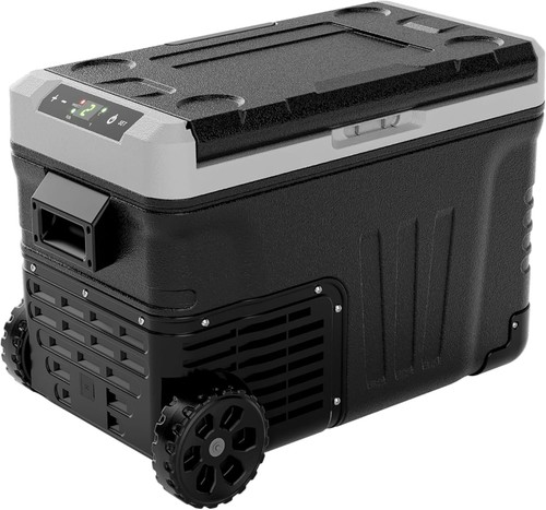 12V Car Refrigerator Freezer Portable Cooler -4℉~68℉ DC/AC w/Wheels for Camping