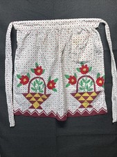 VINTAGE 1950s, LADIES HALF APRON, HAND MADE Floral With Pocket