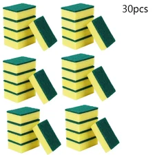 30Pcs Heavy Duty Double-Sided Scrub Sponges Dishwashing Cleaning Pad for Kitchen