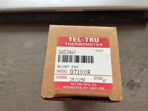 Tel-Tru GT100R Termometro Quadrante Analogico Stelo 4” Gamma 25/125F Nuovo Con Scatola - Foto 1 di 3