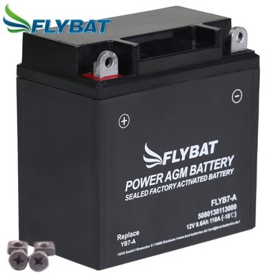Batterie für Sachs ZZ 125 4T QM125GY-2B(ASD) 2010 FlyBat YB7-A AGM geschlossen