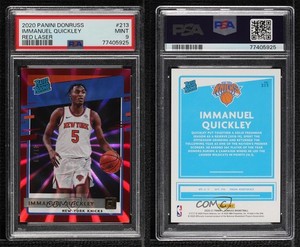 2020 Donruss Rated Rookies Red Laser /99 Immanuel Quickley PSA 9 MINT Rookie RC