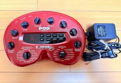 LINE 6 POD Version 2 Guitar Amp Effects Modeler Red Tested Used Japan