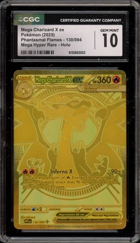 Pokemon Mega Charizard X ex Phantasmal Flames Mega Hyper Rare #130 CGC 10