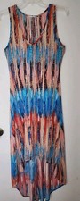 Calvin Klein Orange &.Blue Striped Sleeveless Maxi Dress Size 6 Missing Tags