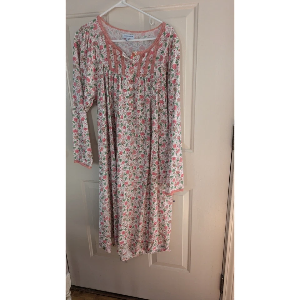 Maxi Camisón Floral Algodón Pima Cuddl Down, Grande, Grandmacore, Cottagecore Foto 2 de 4