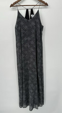 Old Navy Black & White Geometric Print Resort Vacation Spring Maxi L Spaghetti