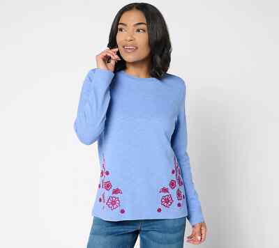 #728 Studio Park x Amy Stran 100% Cotton Embroidered T-Shirt Size 2X