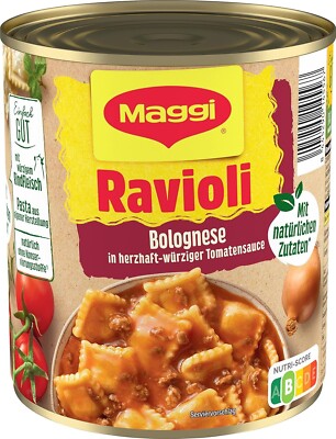 Maggi Ravioli Bolognese in würziger Sauce Tomatensauce mit Fleisch - 800 Gramm