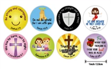 40 RELIGIOUS STICKERS ENVELOPE SEALS LABELS  CRAFTS 1" ROUND FREE SHIPPING