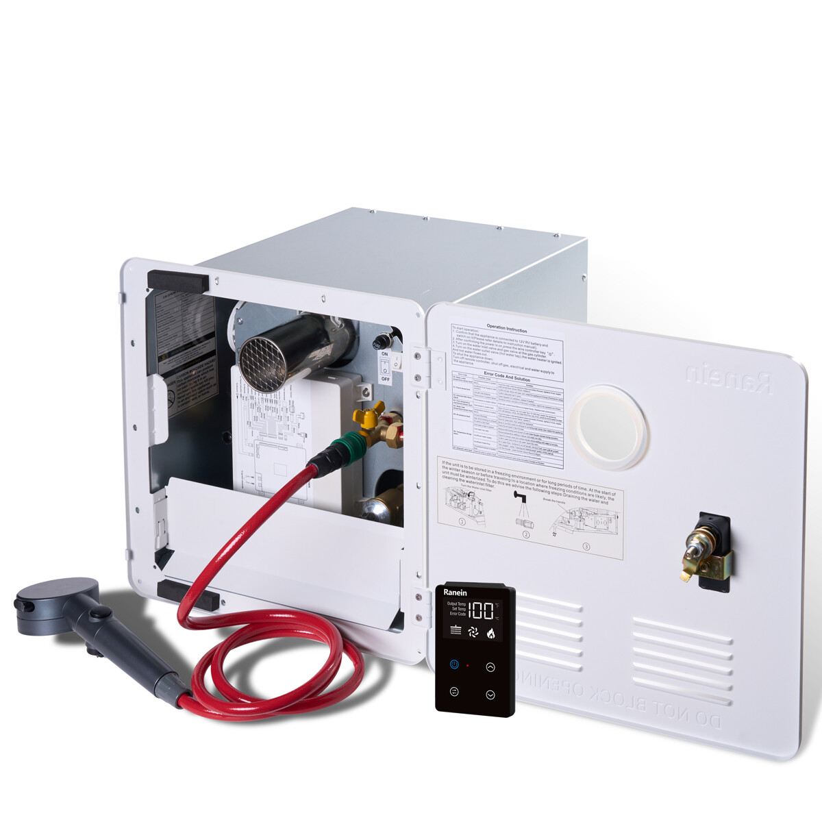 Rv Tankless Water Heater RANEIN 65,000 BTU With External Shower
