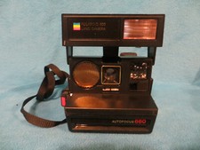 Polaroid Autofocus 660 Instant Film 600 Land Camera with Strap - Untested