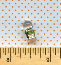 Dollhouse Miniature Size Clear White small Vinegar Bottle