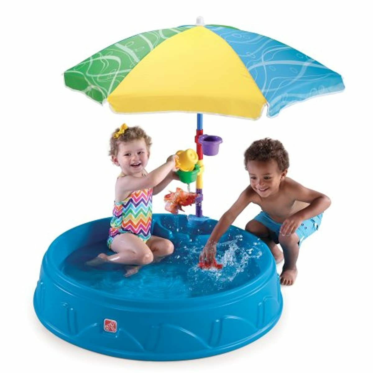 Step2 Play Shade Pool, Kids Outdoor Pool with Umbrella Water
