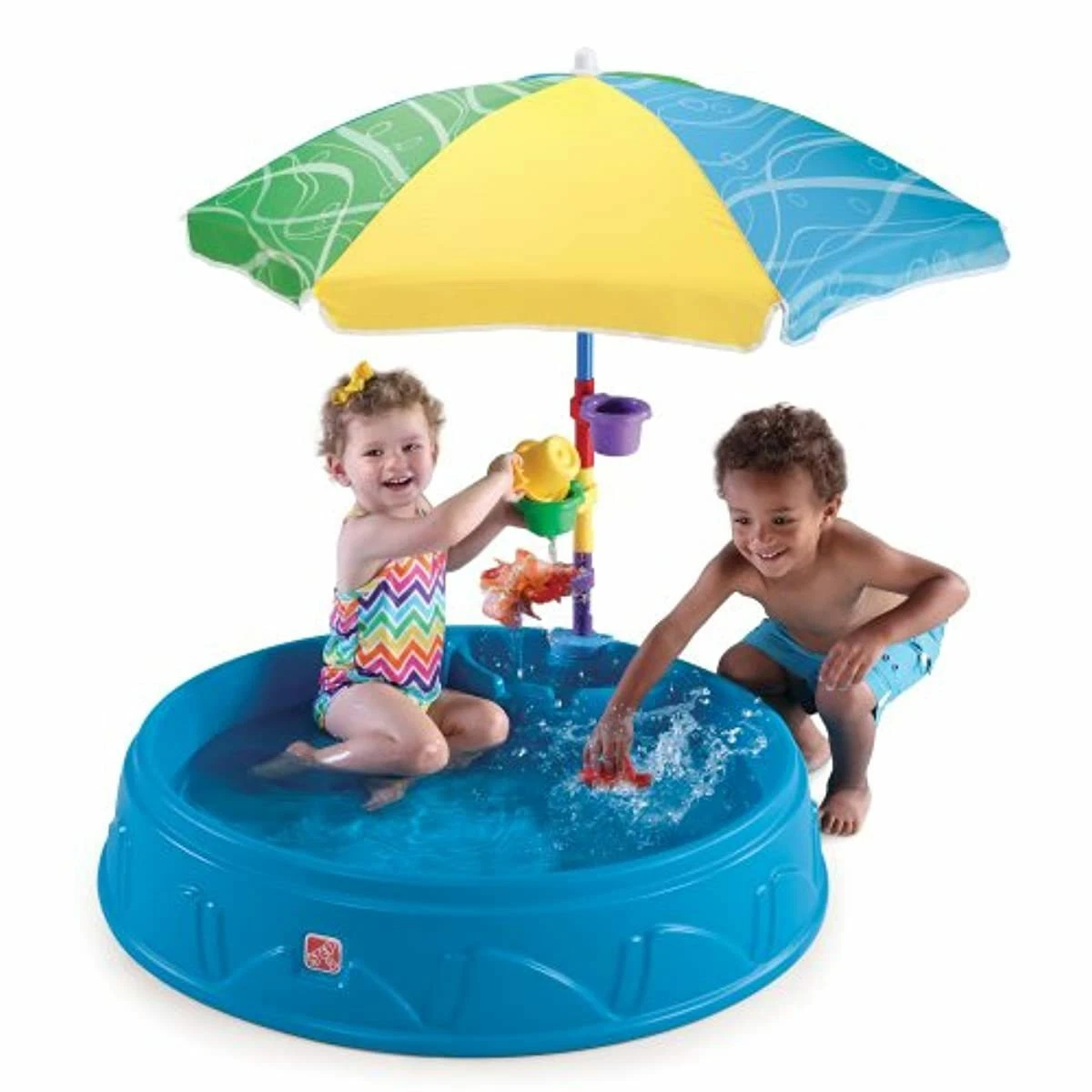 Step2 Play Shade Pool Kids Outdoor Pool with Umbrella Water