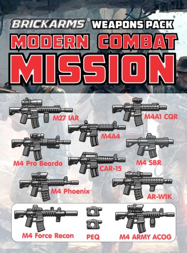 BrickArms Modern Combat Pack - Mission Pack Weapons for Brick Minifigures - Picture 1 of 2