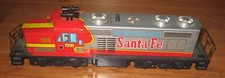 Vtg Santa Fe Diesel Locomotive 327 Trade Mark Modern Toys Japan Battery Op Rare